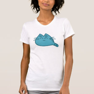 Camiseta Gato Kitty Sonriente Azul