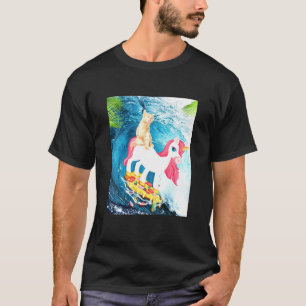 Camiseta Gato Kitty Surfing Pizza Gatos Montando Animal De 