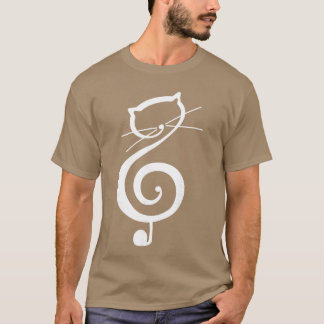 Camiseta Gato Kittyreble Música Clef Gato Divertido Notas M