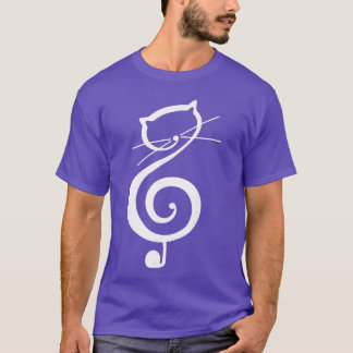 Camiseta Gato Kittyreble Música Clef Gato Divertido Notas M