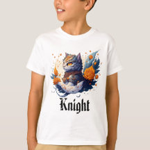 Gato Knight Héroe Guerrero y rosas niños