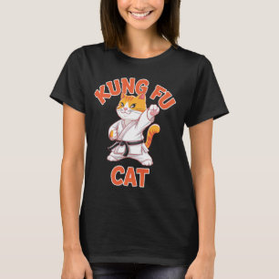 Camiseta Gato Kung Fu Divertido Artes Marciales Karate Gati