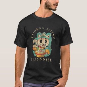 Camiseta Gato kwaii lindo con gatito de gatito arcoiris sor