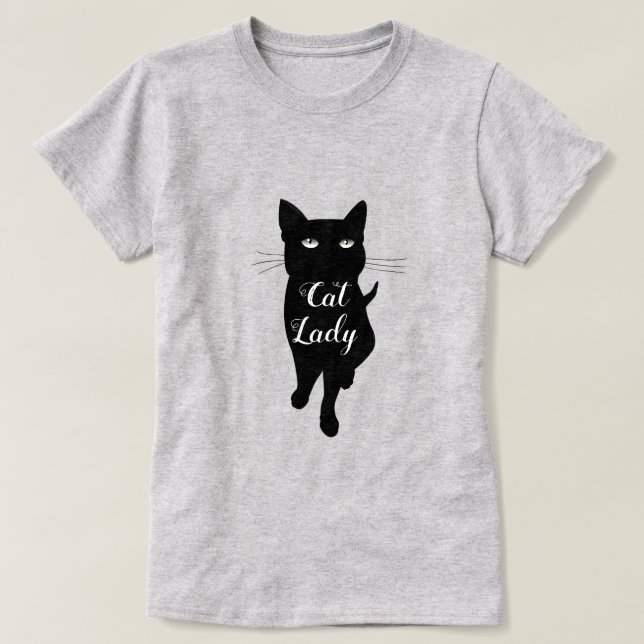 Camiseta Gato Lady Black Kitty gótico gato (Diseño del anverso)