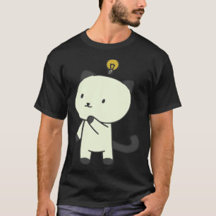 Camiseta gato lámpara pensando