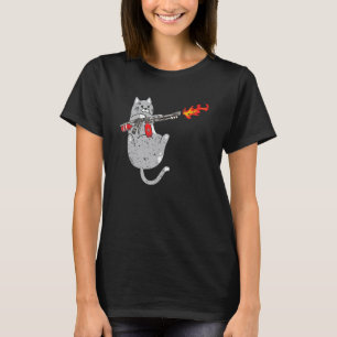 Camiseta Gato Lanzallamas Gato Lanzallamas Arma de Fuego Ga