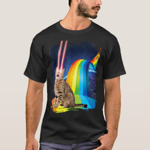 Camiseta Gato Láser Arcoíris, Espacio de Ciencia Ficción, F