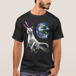 Camiseta Gato Láser En El Espacio - Astronauta De Gatos Fre