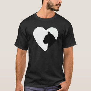 Camiseta Gato latido amor Gatos Chicas mujeres Gato negro L
