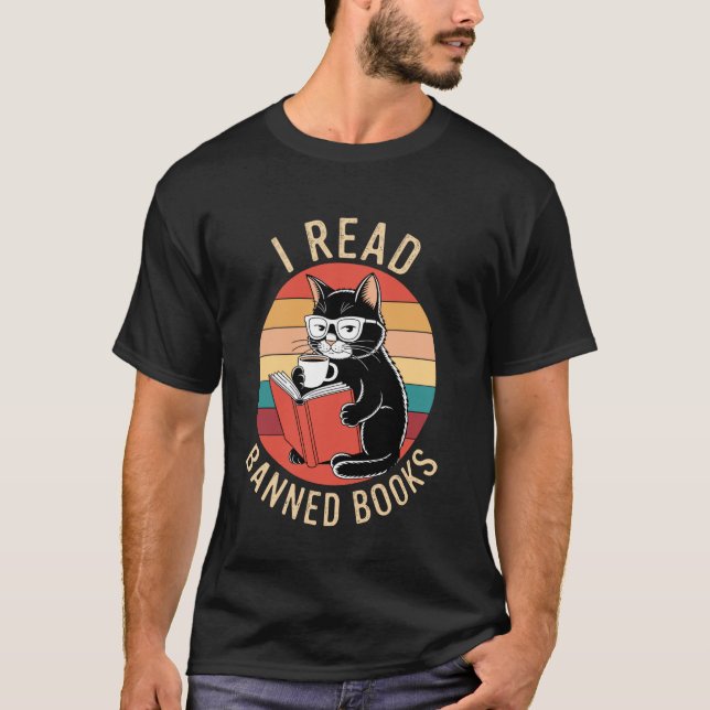 Camiseta Gato lee libros prohibidos (Anverso)