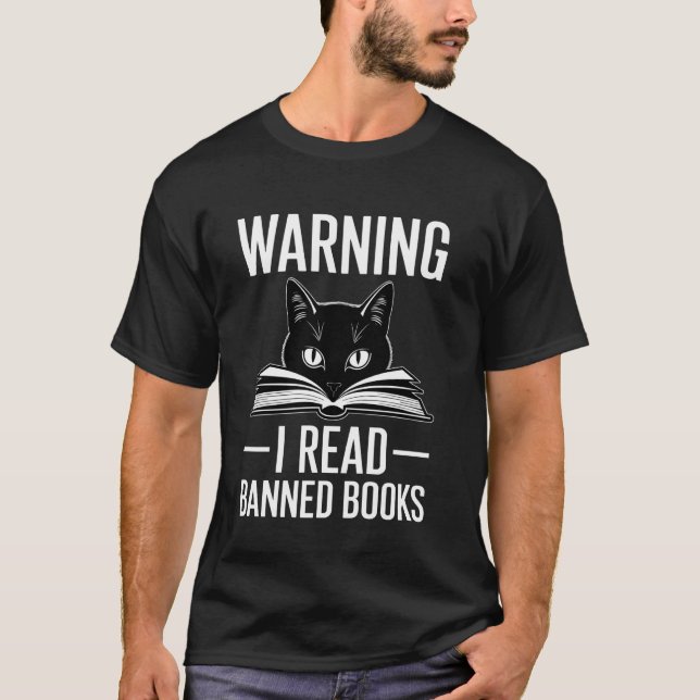 Camiseta Gato lee libros prohibidos (Anverso)