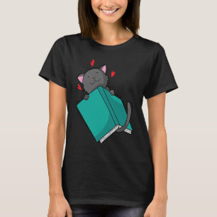 Camiseta Gato lee un libro