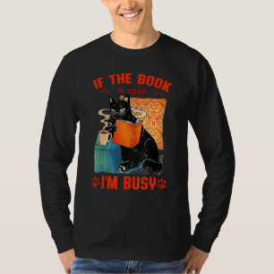 Camiseta Gato Leer Libros Si El Libro Está Abierto Estoy Oc