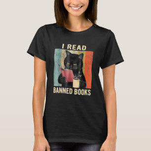 Camiseta Gato Leí Libros Prohibidos Bibliófilos Libro Vin