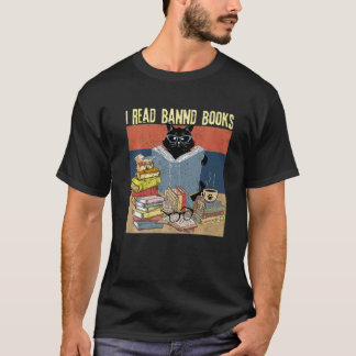 Camiseta Gato Leí Libros Prohibidos Divertidos Libros Lectu