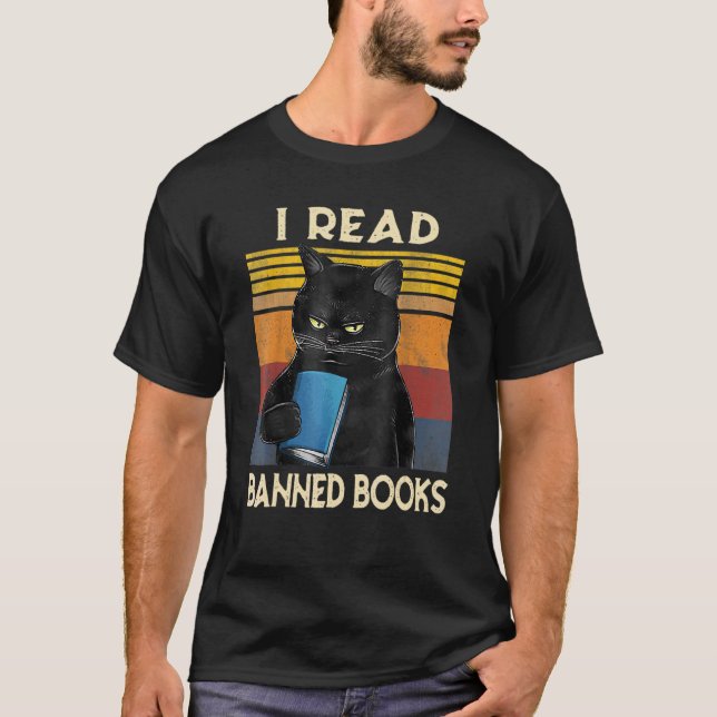 Camiseta Gato Leí Libros Prohibidos Libros Lectores Libro 4 (Anverso)