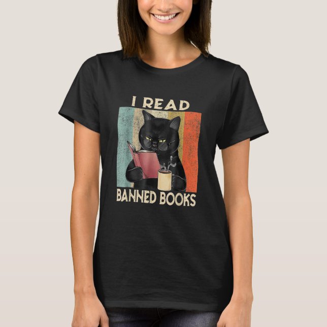 Camiseta Gato, leo libros prohibidos hombres Libros lombric (Anverso)