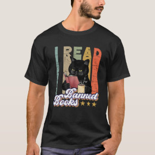 Camiseta Gato, leo libros prohibidos, libros y libros que l
