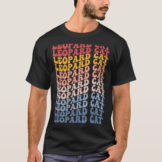 Camiseta Gato Leopardo Groovy Retro 1 (Anverso)