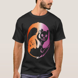 Camiseta Gato Lesbiana Yin Yang LGBTQ Sutil Orgullo Gay LGB