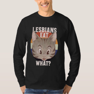 Camiseta Gato lesbiano divertido amante de LGBTQ Pun Meme d