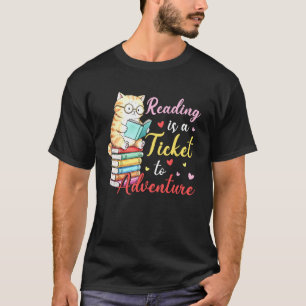 Camiseta Gato leyendo es un boleto a la aventura gato leyen