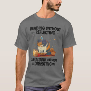 Camiseta Gato, leyendo sin reflexionar, gruñón, libro