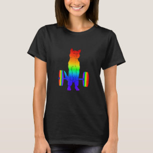 Camiseta Gato Lgb Peso Muerto Levantamiento de Pesas Orgull
