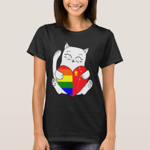 Camiseta Gato LGBT China aliado hincha del orgullo animal