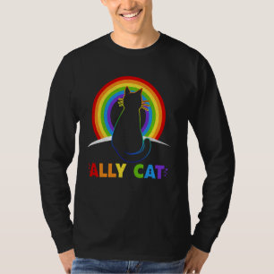 Camiseta Gato LGBT de Allycat con arcoiris, orgullo del ali