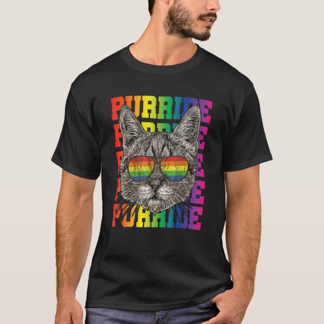 Camiseta Gato Lgbt Gay Orgullo Gay Purride Gato Lgbtq Hombr (Anverso)