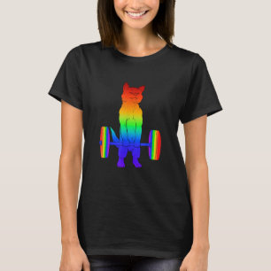 Camiseta Gato Lgbt Peso Muerto Levantamiento de Pesas Orgul