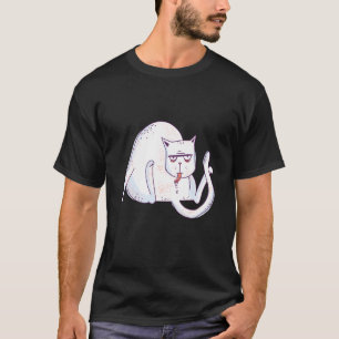 Camiseta Gato Licando Butt. Amantes del gato divertidos