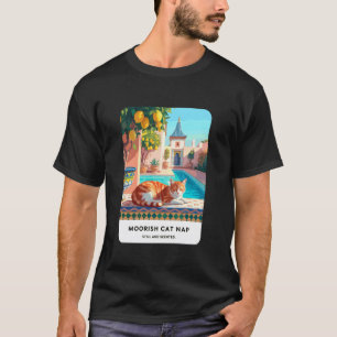 Camiseta Gato Limón Patio Marroquí Piscina Relajante Tranqu