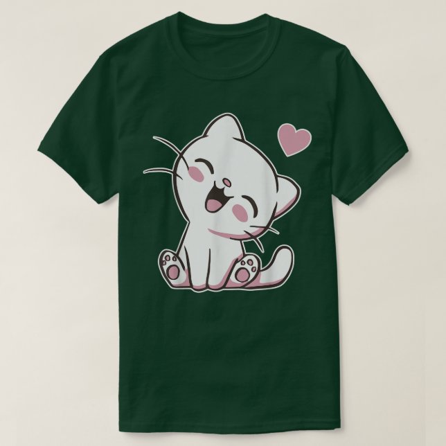 Camiseta Gato lindo Anime Lover Adorable Kawaii Kitten  (Diseño del anverso)