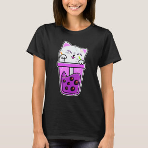 Camiseta Gato Lindo Boba Bubble Tea Japonés Neko
