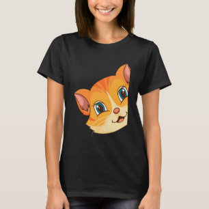 Camiseta Gato Lindo Cabeza Naranja Gatito