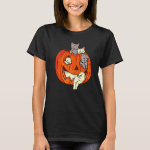 Camiseta Gato Lindo Calabaza Tallada Jack O Linterna Gato H