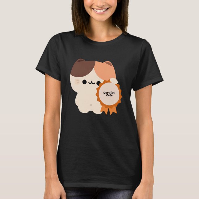Camiseta Gato Lindo Certificado (Anverso)
