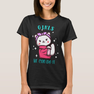 Camiseta Gato Lindo Chica Femenina Fuerte Poder Emancipació