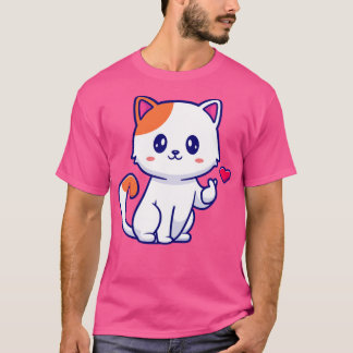 Camiseta Gato lindo con amor Rótulo Personalizado