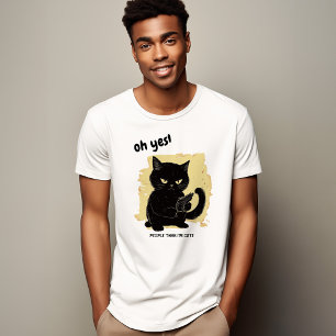 Camiseta Gato lindo con arma   Gato medio divertido
