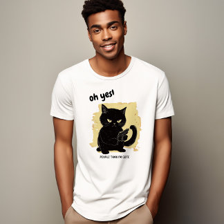 Camiseta Gato lindo con arma | Gato medio divertido