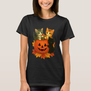 Camiseta Gato Lindo con Calabazas de Jack O Lantern Disfraz