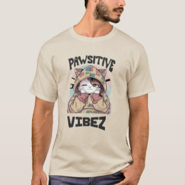 Camiseta Gato lindo con capucha: 'diseño VIBEZ PAWSITIVE