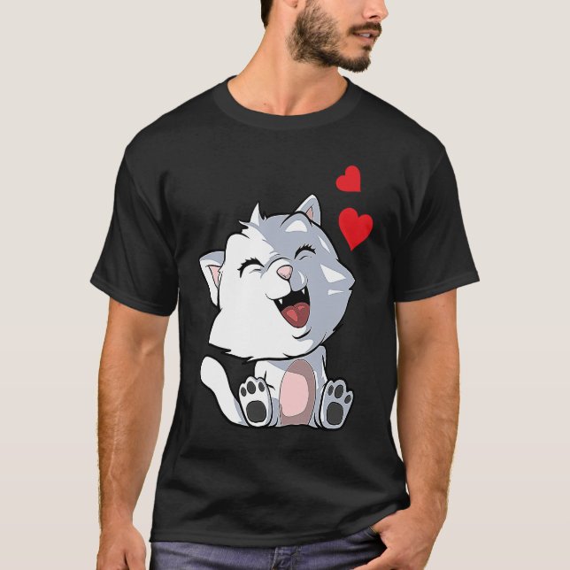 Camiseta Gato lindo con corazón 2 (Anverso)