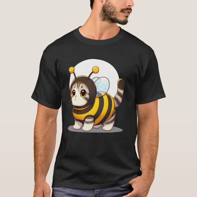 Camiseta Gato Lindo con Disfraz de Abeja 1 (Anverso)