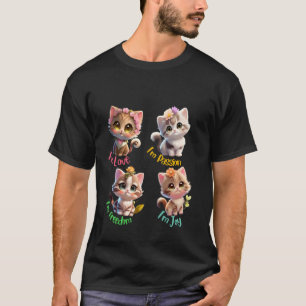Camiseta Gato Lindo con Emoción Positiva Amor Alegría Liber