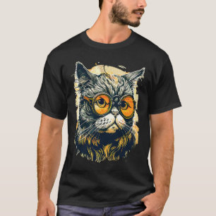 Camiseta Gato lindo con gafas anamórficas Familia única