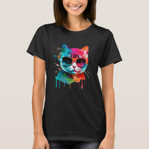 Camiseta Gato lindo con gafas de sol frescas para gatito Co
